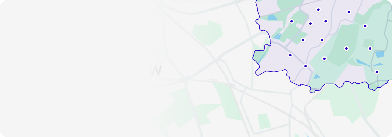 Map of PORT hubs in inner London coverage area