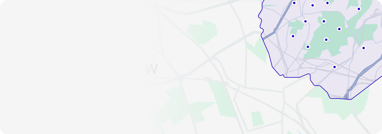 Map of PORT hubs in London Congestion Charge Zone coverage area